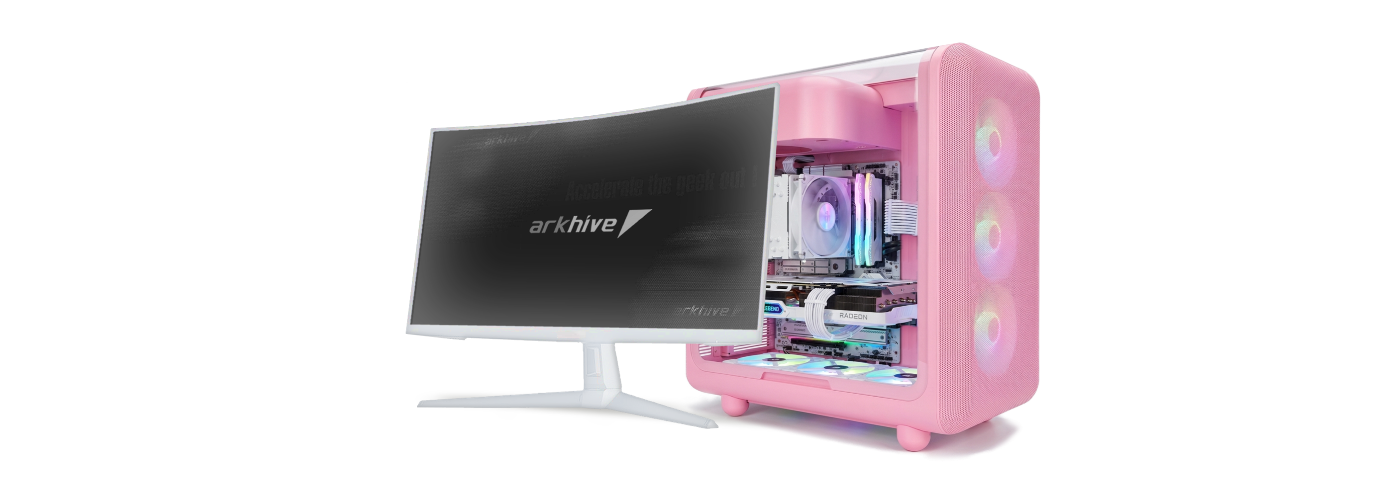arkhive 曲面ガラスを採用するモダンでポップなタワー型ゲーミングPCの 