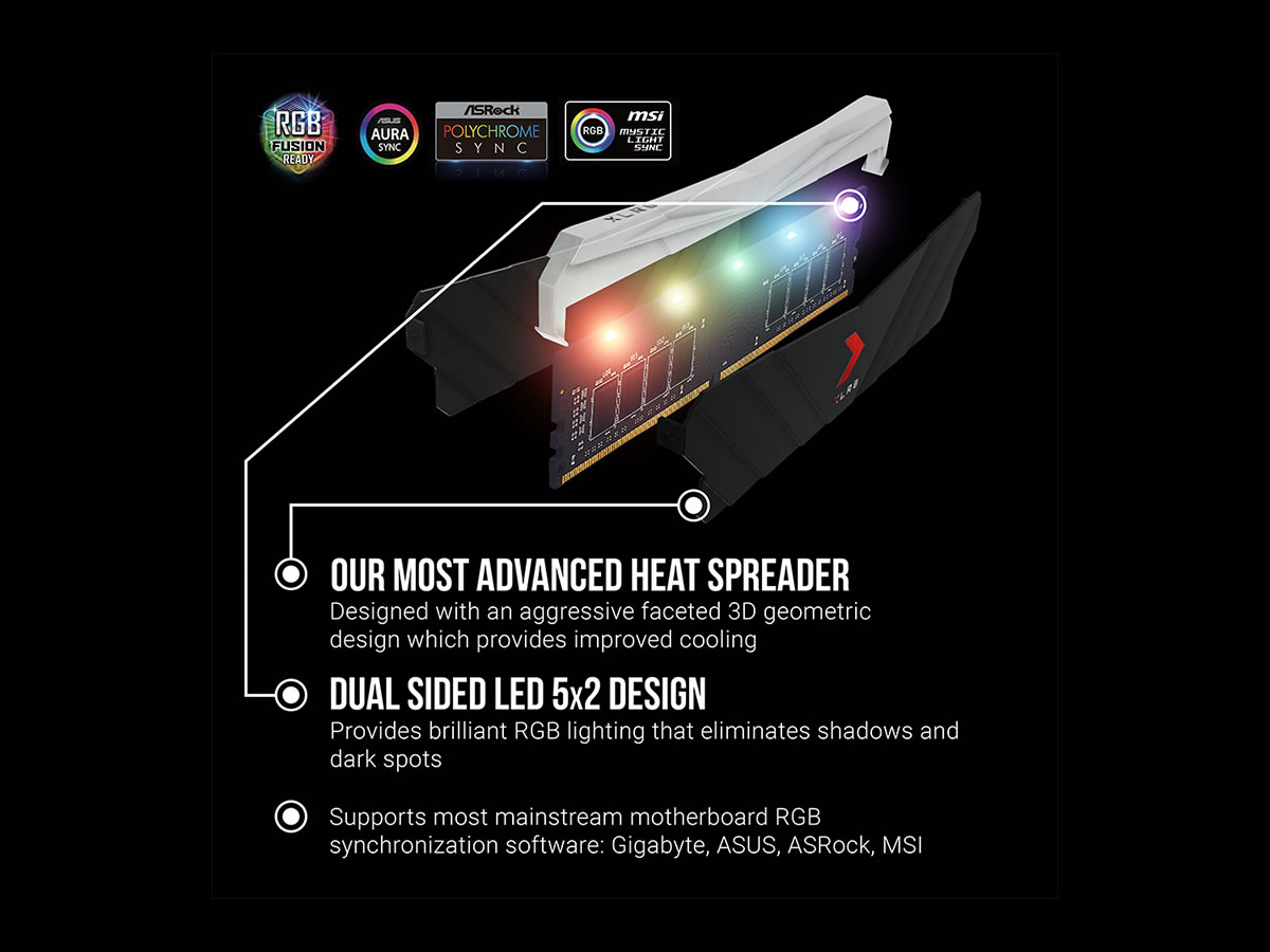 PNY MD16GK2D4400018XRGB XLR8 Gaming EPIC-X RGB 288pin DDR4-4000