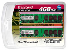 Transcend JetRAM DDR2 PC2-6400(800) 2GBx2 JM4GDDR2-8K - 製品詳細