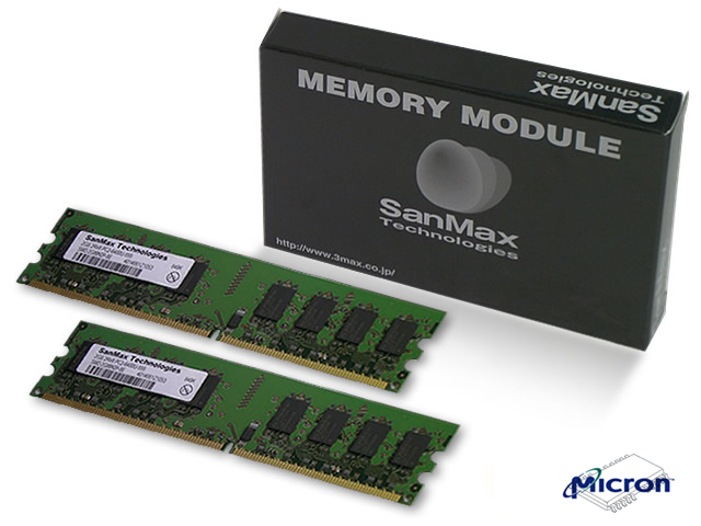 SanMax SanMax DDR2-667 1GB*2枚 CL5 Micron(片面)/JEDEC 『2GB