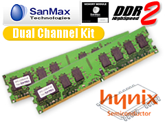 SanMax SanMax DDR2-800 2GB(1GBx2枚組セット) CL5 hynix(片面)/JEDEC
