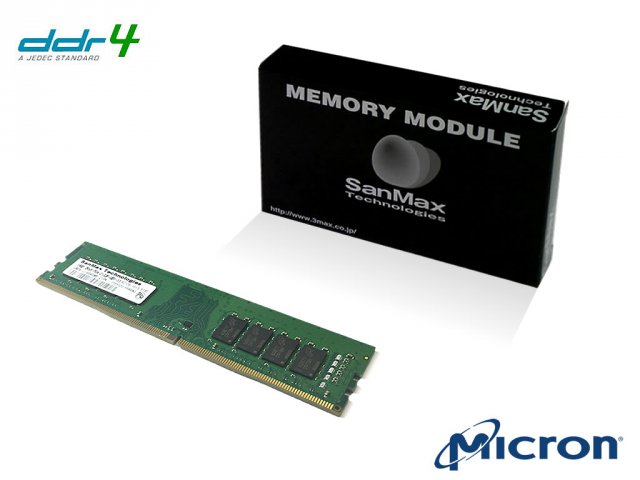 合計64GB SanMax 16GB DDR4メモリー 2400MHz 4枚 SanMax SMD4-U16G48M-24R デスクトップ用 DDR4 16GB SanMax DDR4