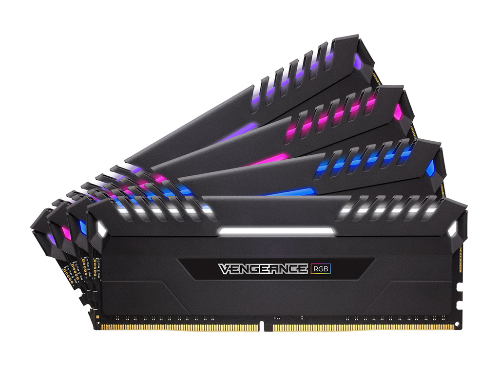 Corsair DDR4-2666 64GB(16GB×4枚) RGBメモリ Corsair CMR64GX4M4A2666C16 RGB VENGEANCE RGB 288pin DDR4
