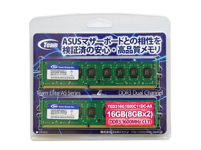 Team TED316G1600C11DC-AS PC3-12800(1600) CL11 16GB(8GBx2)KIT