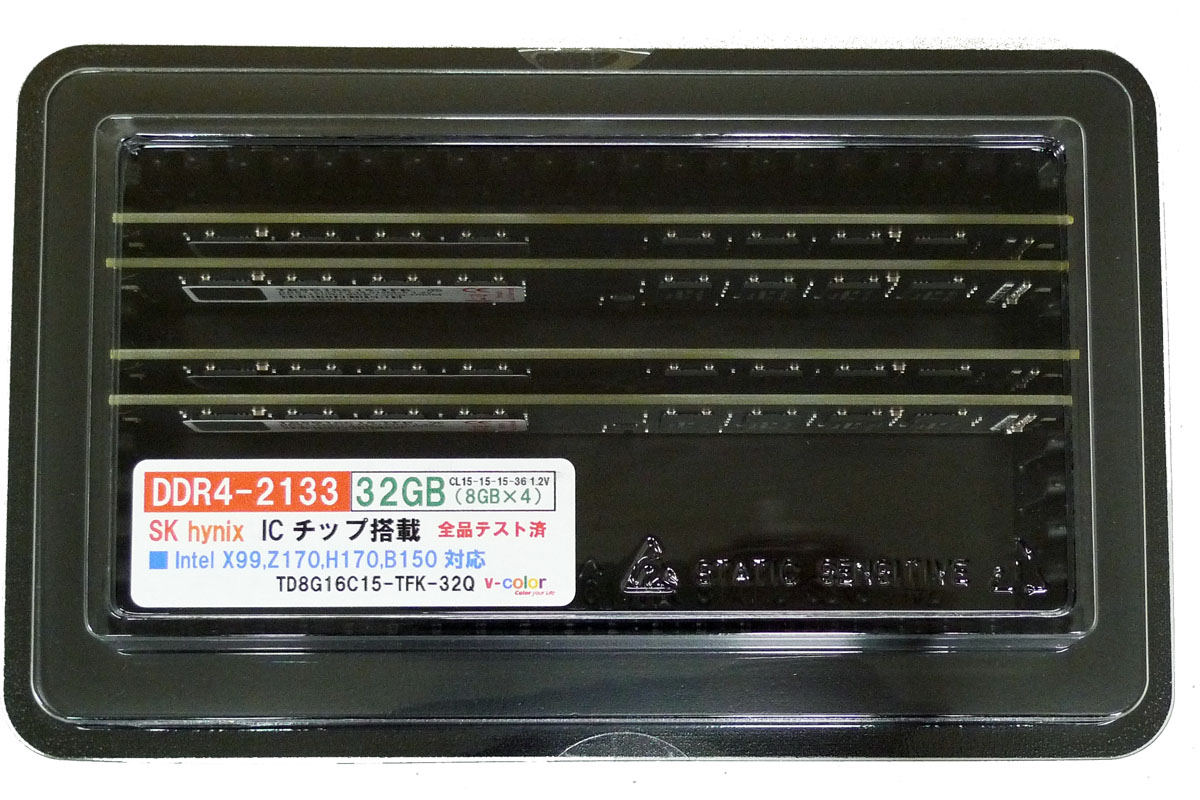 V-Color TD8G16C15-TFK-32Q デスクトップ用 DDR4 32GB(8GBx4枚組) QUAD