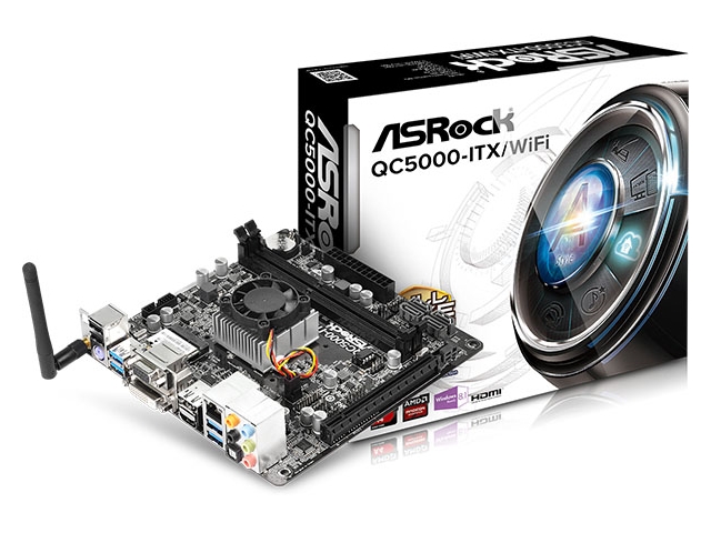 ASRock QC5000-ITX/WiFi AMD kabiniシリーズ AMD A4-5000搭載Mini-ITX