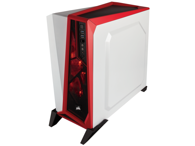 Corsair SPEC-ALPHA White/Red Carbide ATX対応、アクリルウィンドウ