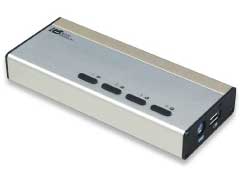 REX-430XDA KVM スイッチ CPU 切り替 4台用 DVI パソコン自動切替器 クロスインターフェイス接続・DVI/Audio対応（4台