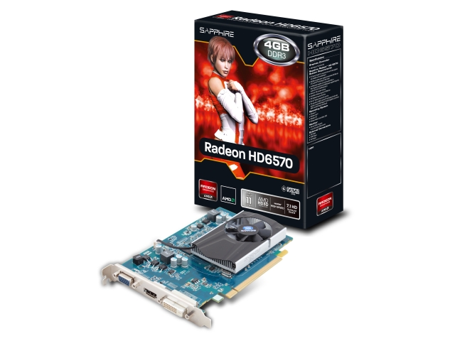 SAPPHIRE HD6570 4G DDR3 PCI-E HDMI/DVI-D/VGA BOX 11191-30-20G