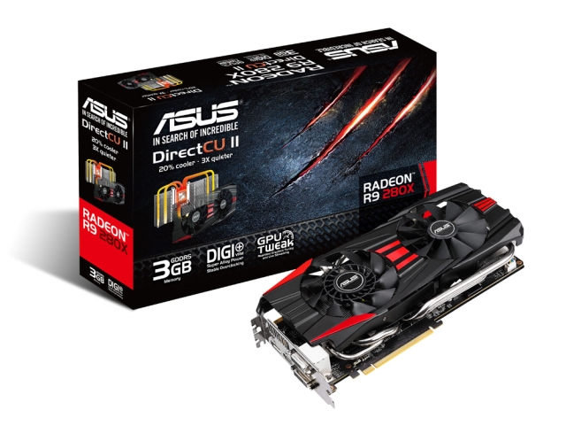 ASUS R9280X-DC2-3GD5 DirectCU RADEON R9 280X 3GB 384-bit GDDR5 PCI