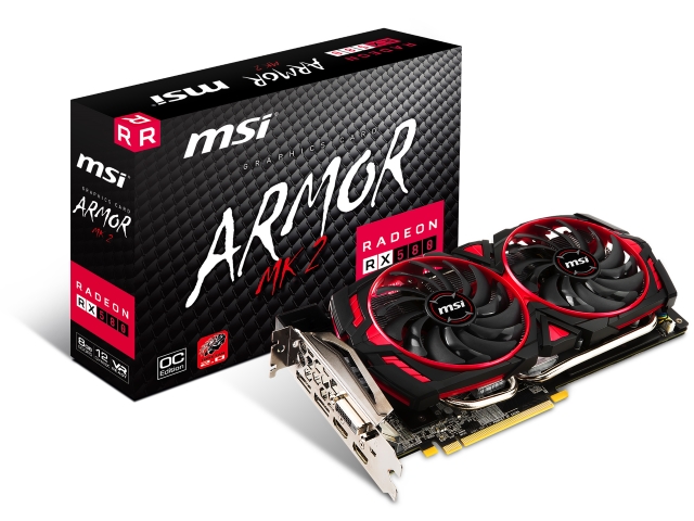 MSI RADEON RX 580 ARMOR MK2 8G OC ARMOR RADEON RX 580 8GB 256-bit