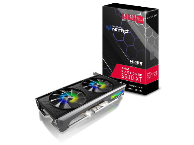 SAPPHIRE NITRO+ RADEON RX 5500 XT 8G GDDR6 DUAL HDMI / DUAL DP OC