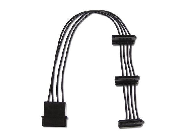 AINEX AINEX D3-1504SAU 電源3分岐ケーブル 大4P→SATA 上L型コネクタ