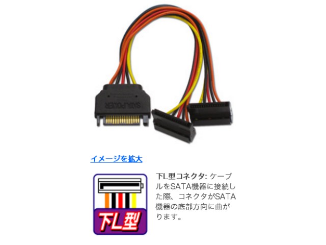 あさやん。② AINEX S2-1504SAB シリアルATA用二股電源ケーブル - 製品詳細