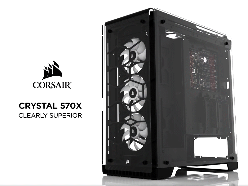 No.7 クリスタル★水晶★ケース付き コルセアの全面を魅せるATXミドルタワーケース「CRYSTAL 570X RGB