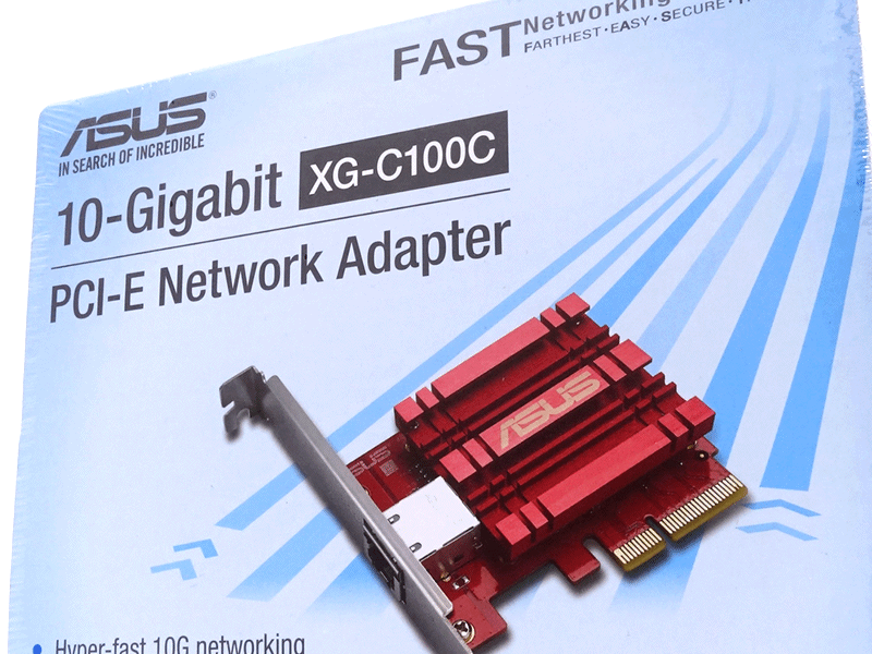 ASUSからAquantia AQC107採用、10Gbps対応PCI-Express x4接続LANカード