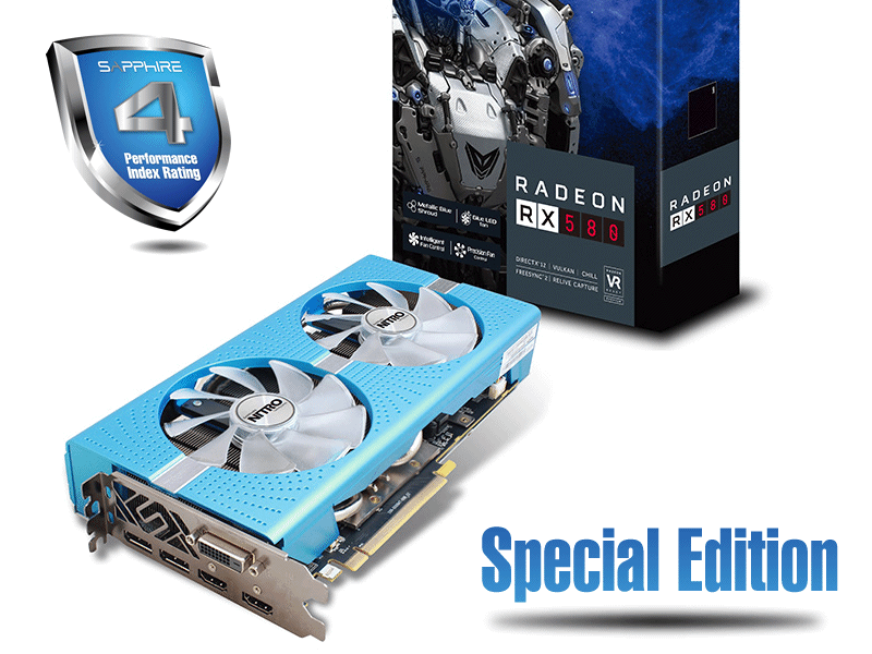 SAPPHIRE NITRO+ RX580に青い限定モデル「SAPPHIRE NITRO+ RADEON RX