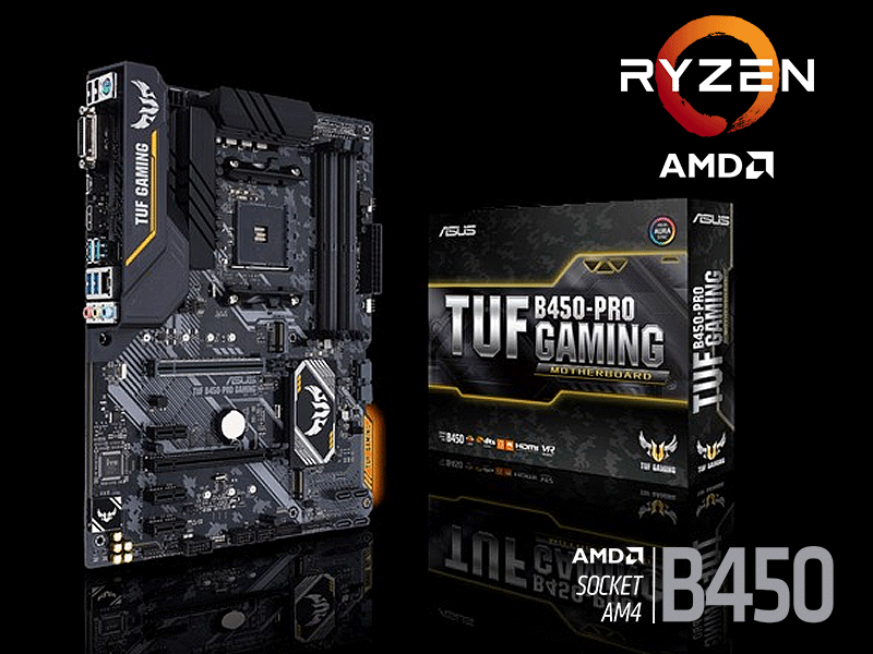 ASUS B450搭載TUFシリーズATXマザーボードの上位グレードモデル「TUF
