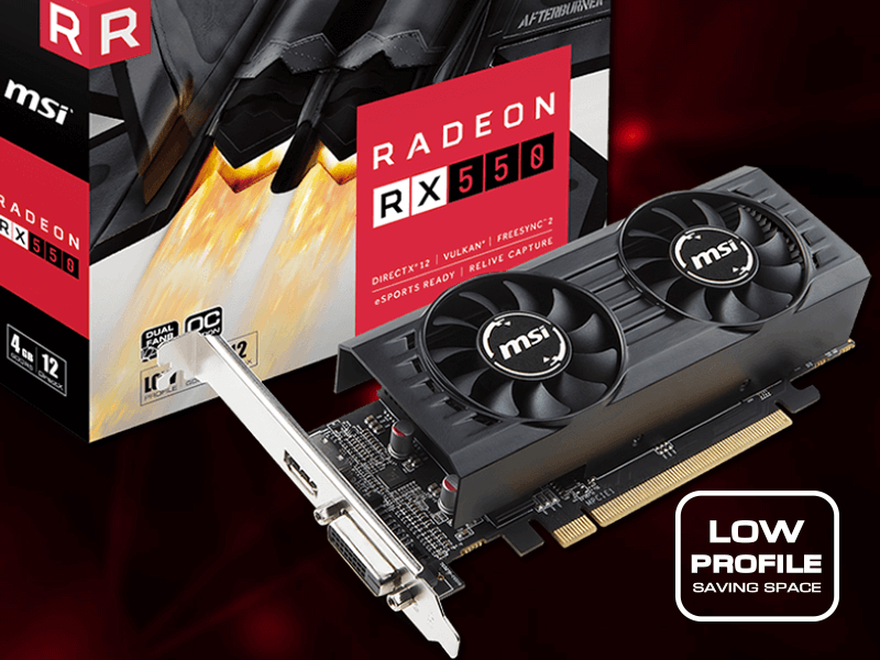 MSIからロープロファイル対応のRADEON RX 550搭載「RADEON RX 550 4GT