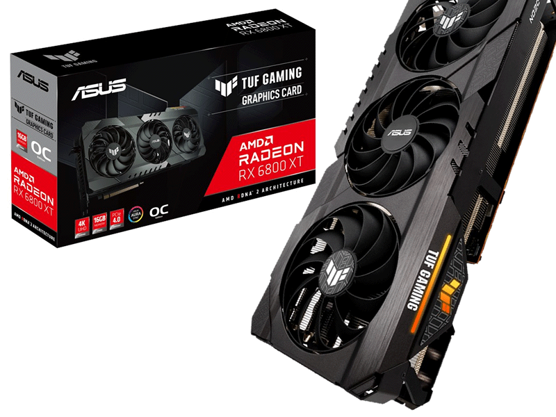 ASUS TUFブランドからOC仕様のRX6800 XT搭載カード「TUF-RX6800XT-O16G