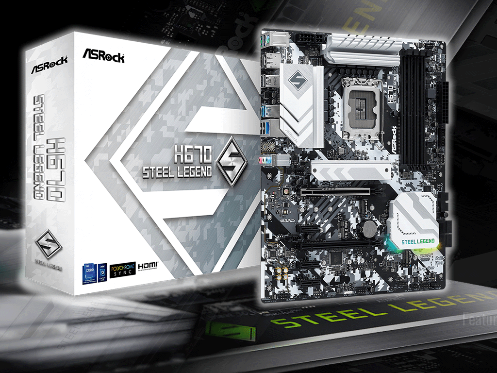ASRockのSteel LegendシリーズからインテルH670チップ搭載DDR4 ATX