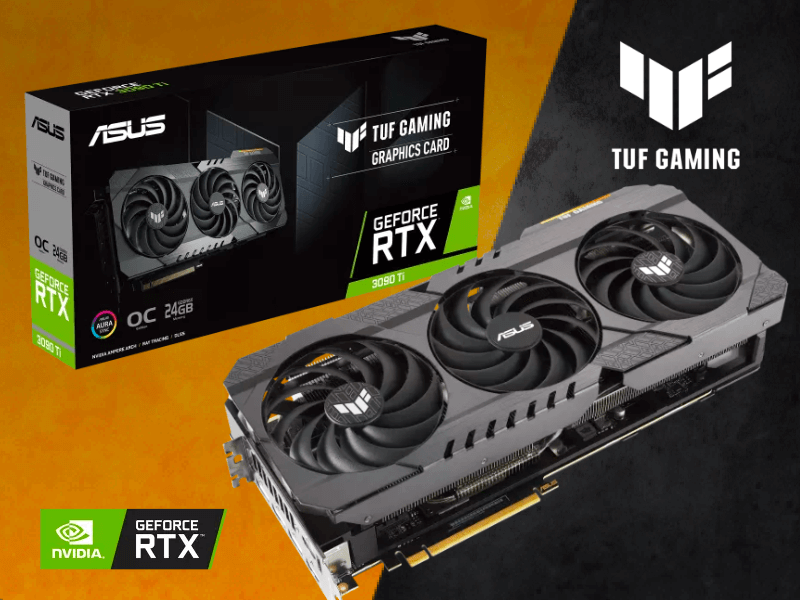 ASUS TUFシリーズOC仕様のGeForce RTX 3090 Ti搭載グラフィック