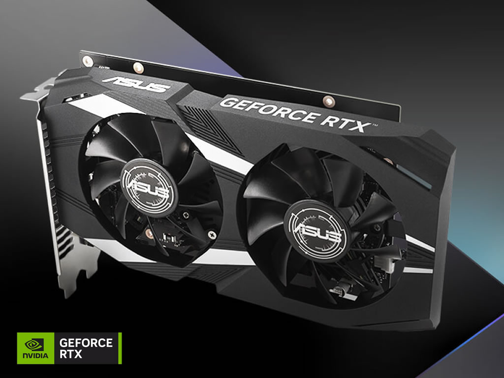 ASUSから2連ファン搭載で補助電源が不要なGeForce RTX 3050 搭載