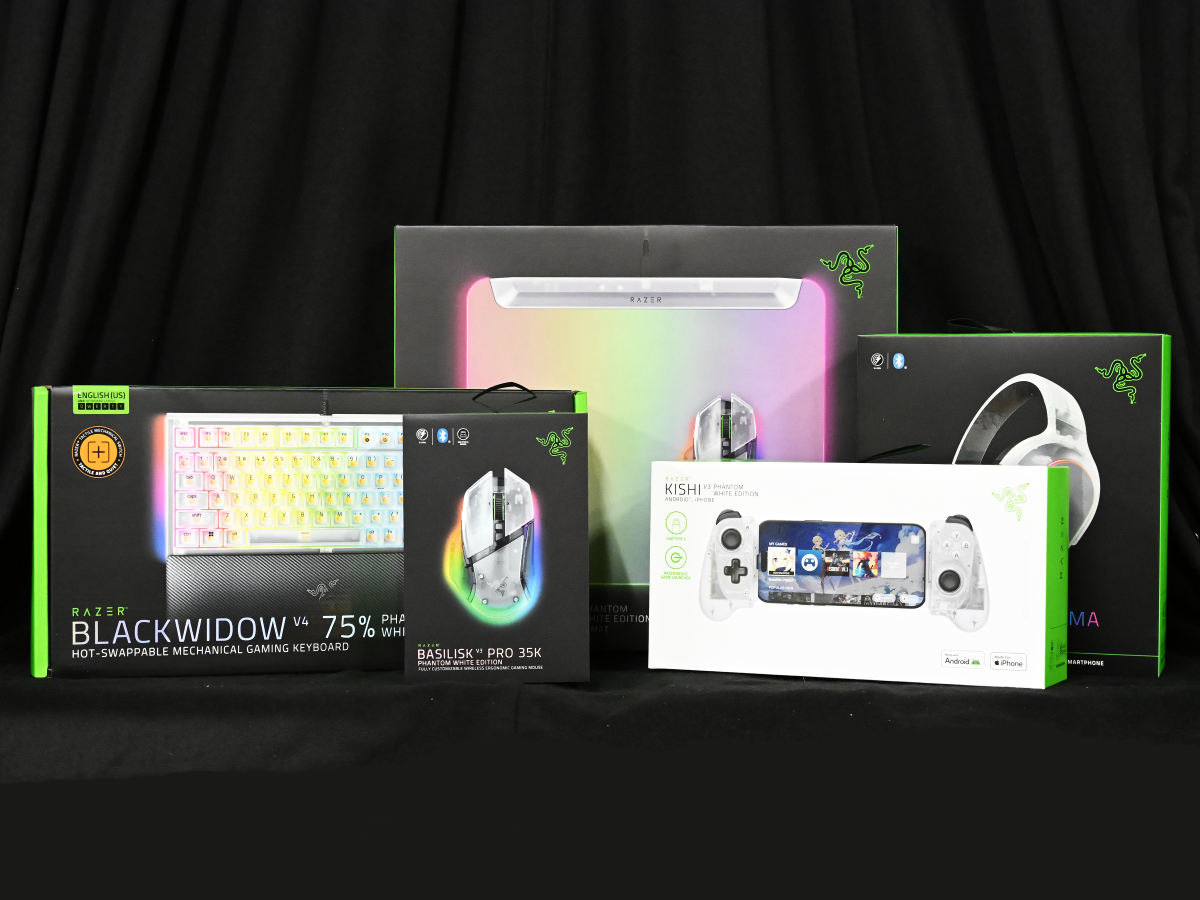 Razer PHANTOM WHITE EDITIONセット新品未使用品 スケルトン」がテーマのゲーミングデバイス「Razer Phantom White