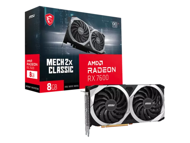 MSI Radeon RX 7600 MECH 2X CLASSIC 8G OC MECH RADEON RX 7600 8GB 128 ...