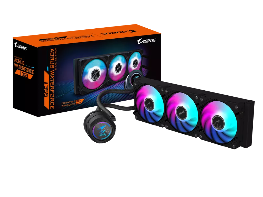 GIGABYTE AORUS WATERFORCE II 360 3連ファンラジエーター搭載 水冷CPU