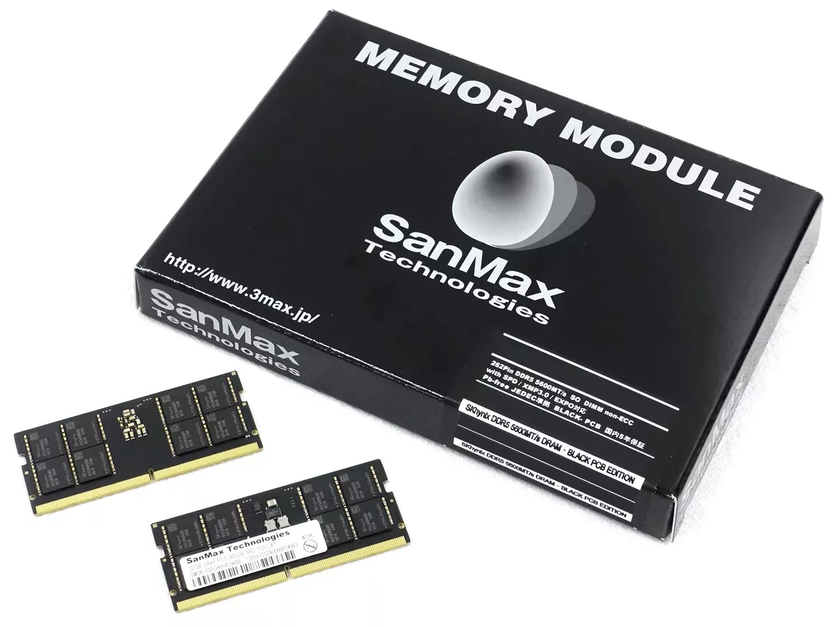 ほぼ未使用）SanMax DDR5-5600 16GB×2メモリ動作確認済 SanMax SMD5-S64G88H-56B-D SanMax DDR5 262pin SO-DIMM DDR5