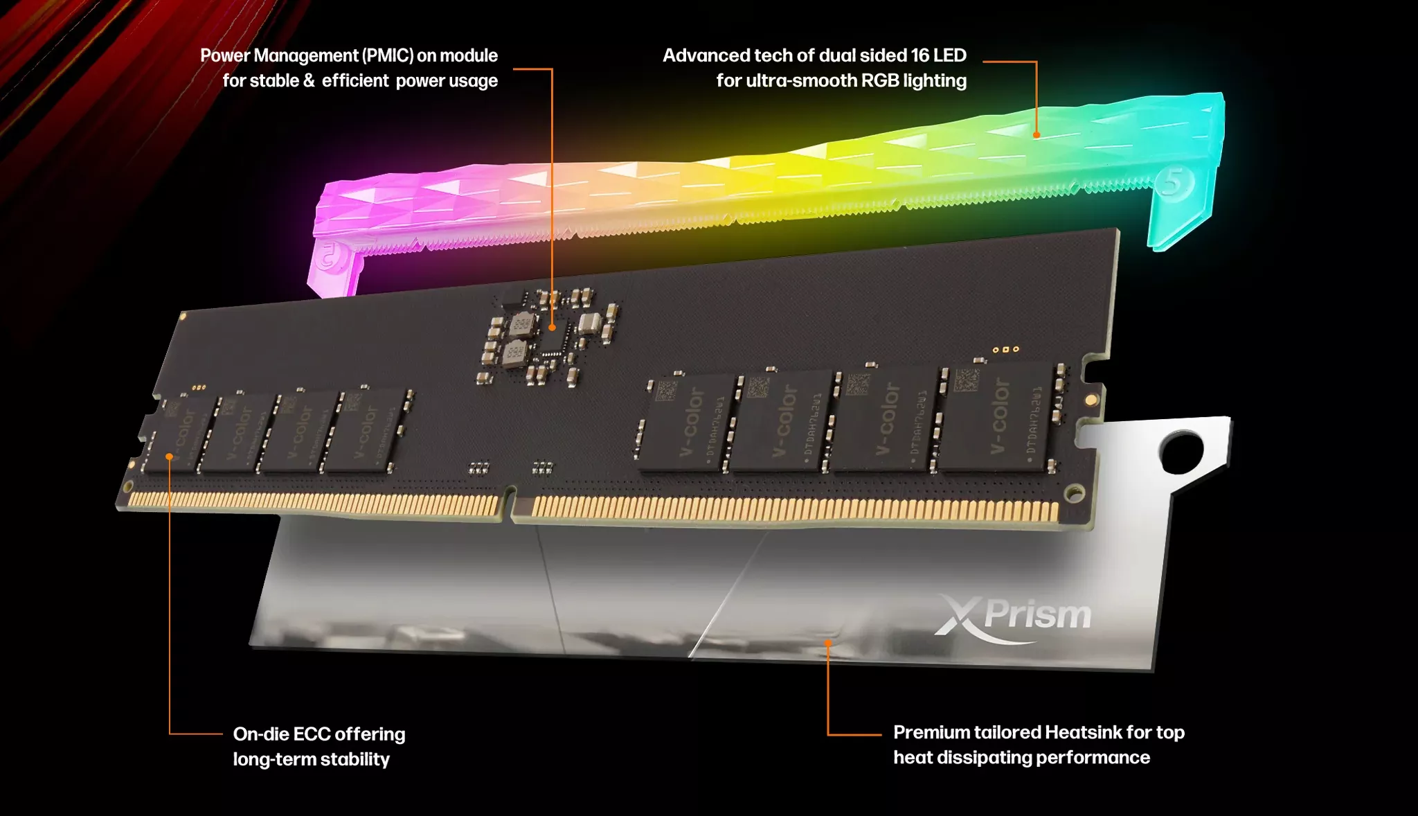 V-Color TMXPL4868834KWK Manta XPrism RGB DDR5 288pin DDR5-6800