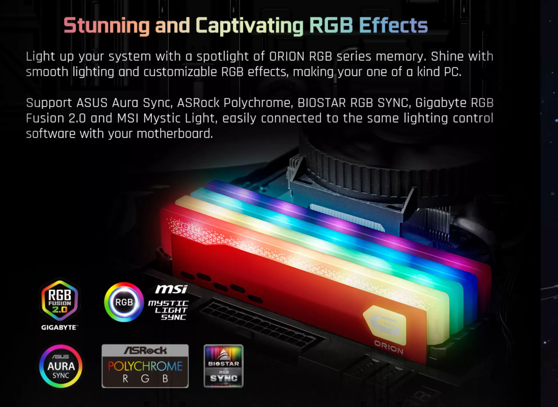 GeIL GAOSR432GB3600C18BDC ORION RGB 288pin DDR4-3600 CL18-22-22