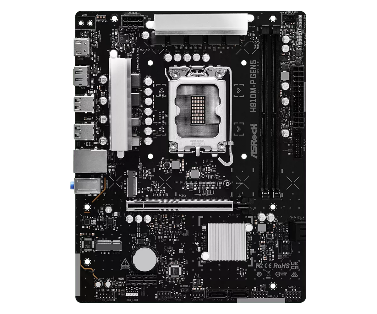 ASRock H810M-P Gen5 インテル 800シリーズ LGA1851対応 intel H810