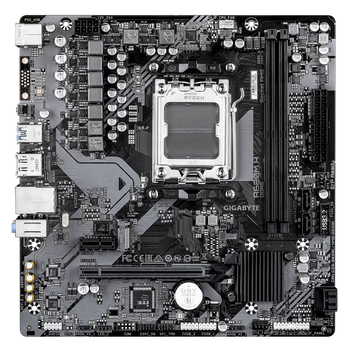 GIGABYTE A620M H Rev2 AMD 600シリーズ Socket AM5対応 AMD A620A