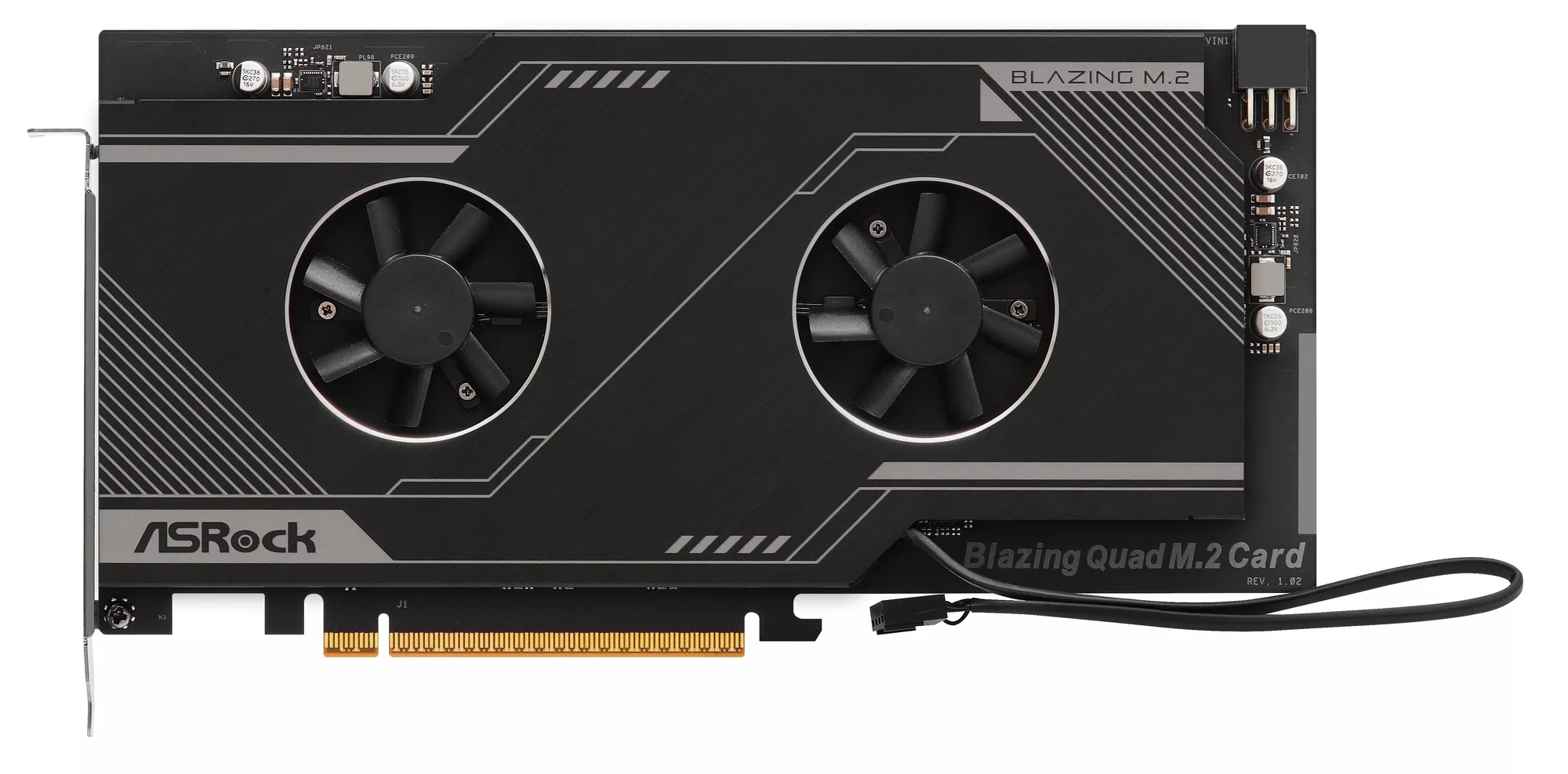 ASRock BLAZING QUAD M.2 CARD 最大4台のPCIe 5.0 M.2 SSDをサポート