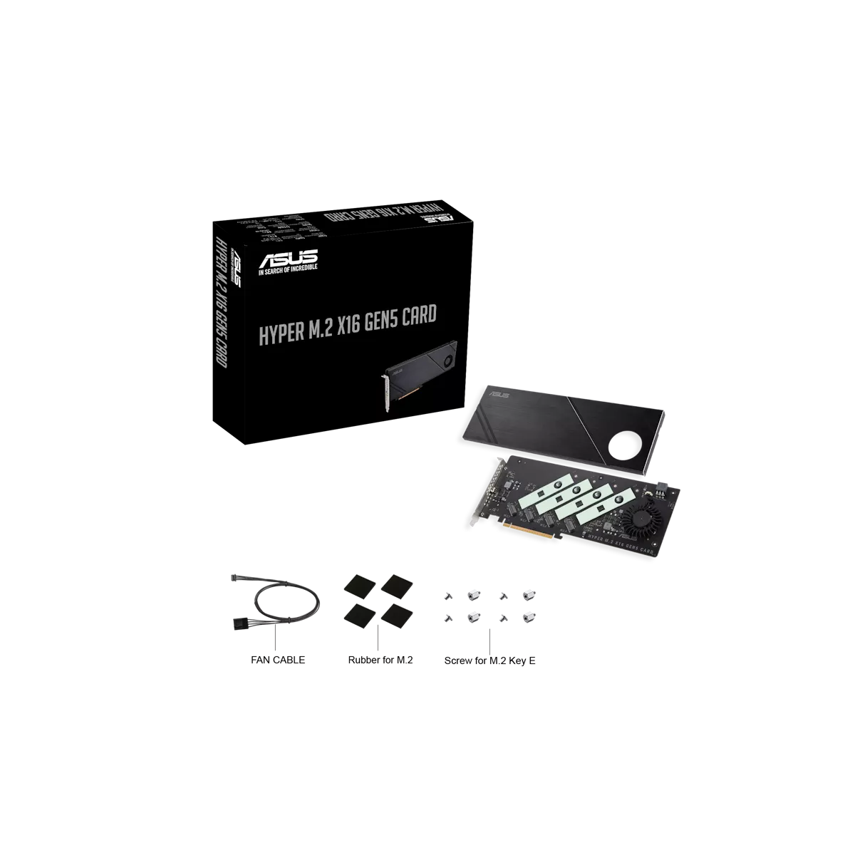 ASUS Hyper M.2 x16 Gen5 Card 最大4基のPCIe 5.0/4.0 NVMe M.2 SSDを