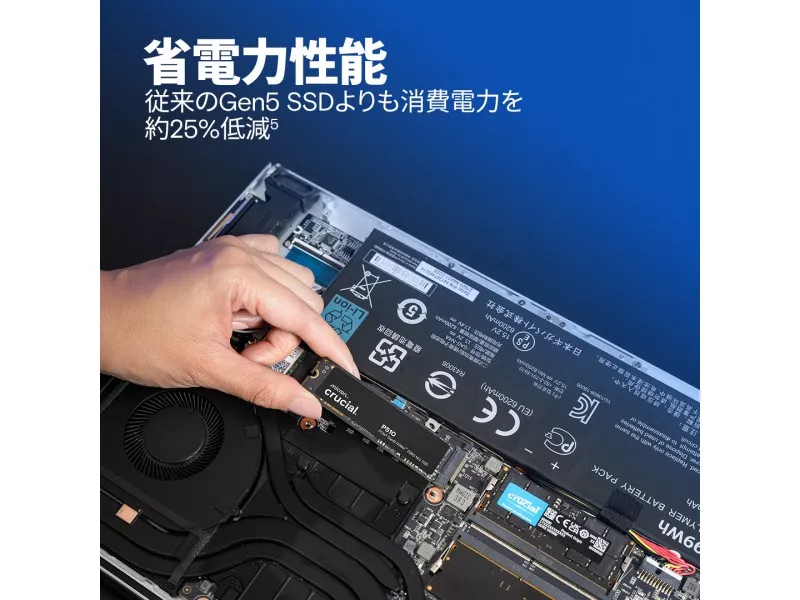 Crucial P510 2TB PCIe Gen5 NVMe M.2 SSD P510 - 製品詳細 | パソコン