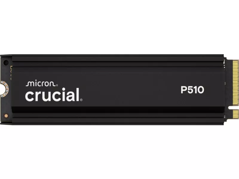 Crucial P510 1TB PCIe Gen5 NVMe 2280 M.2 SSD with heatsink