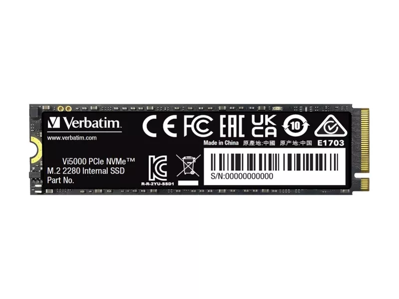 Verbatim 31825-J Vi5000 M.2 2280 NVMe PCIe Gen4x4 512GB - 製品詳細