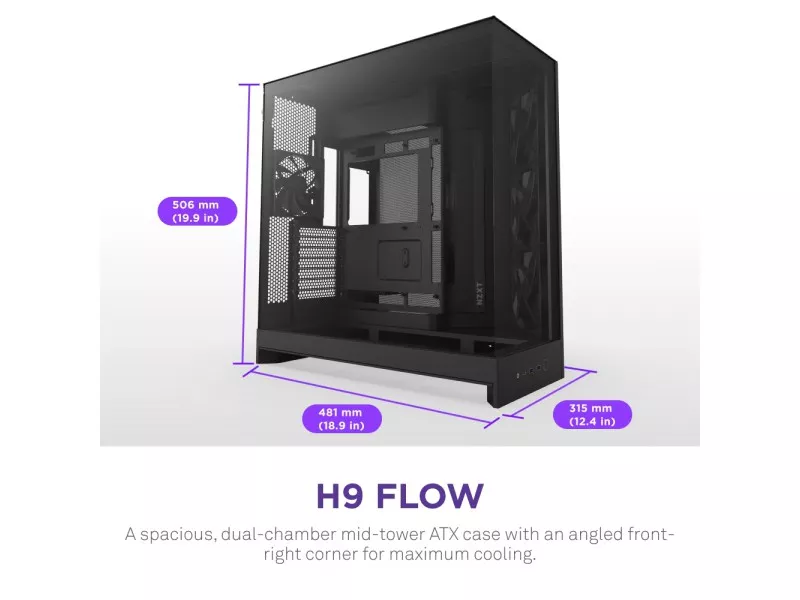 NZXT H9 FLOW (2025) BLACK - 製品詳細 | パソコンSHOPアーク（ark）