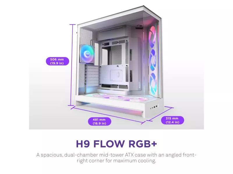 NZXT H9 FLOW RGB+ (2025) WHITE - 製品詳細 | パソコンSHOPアーク（ark）