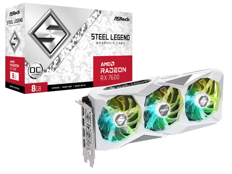 AMD Radeon RX 7600 Steel Legend 8GB OCの商品メイン画像