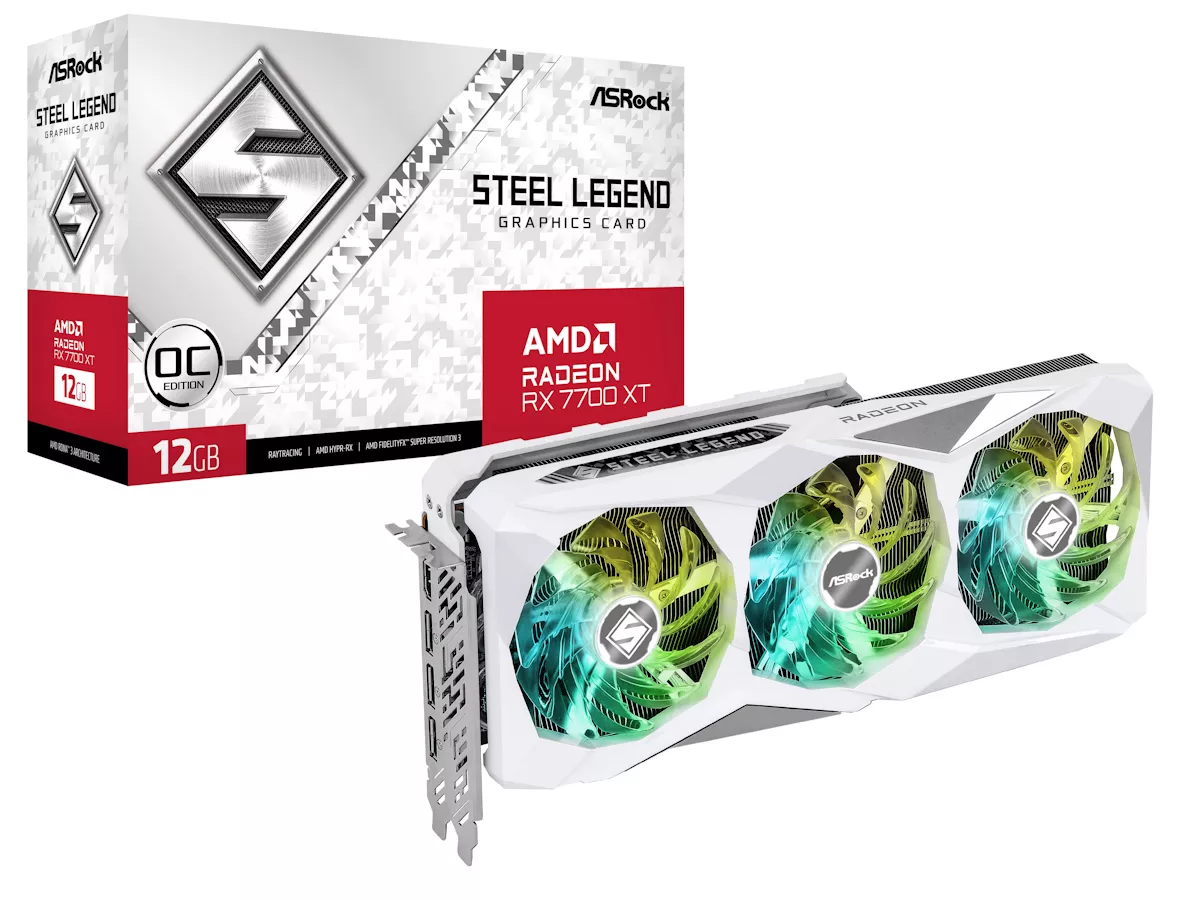 ASRock AMD Radeon RX 7700 XT Steel Legend 12GB OC RADEON RX