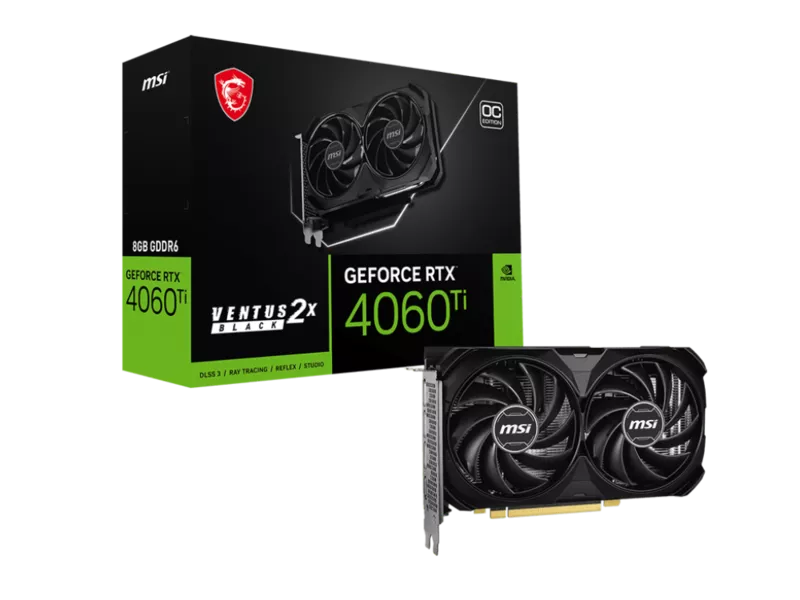 GeForce RTX 4060 Ti 8G VENTUS 2X BLACK E1 OCの商品メイン画像