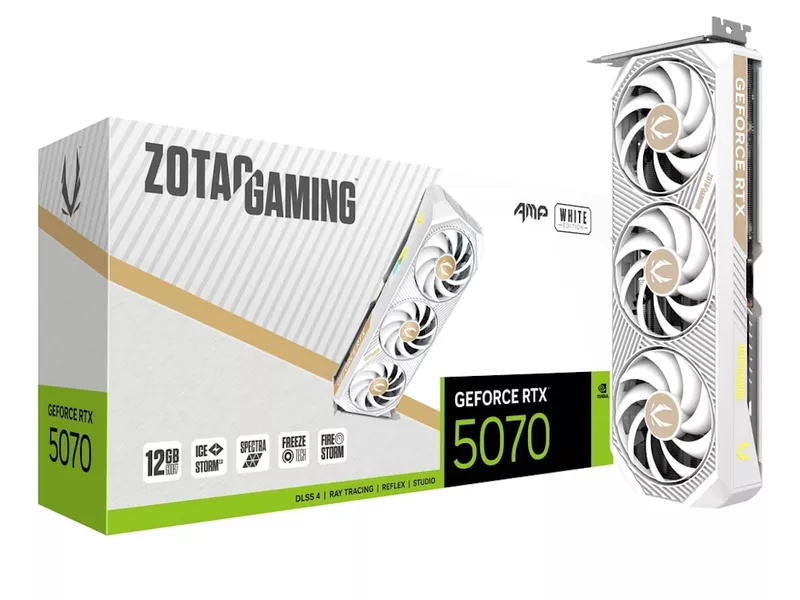 ZOTAC GAMING GeForce RTX 5070 AMP White Editionの商品メイン画像
