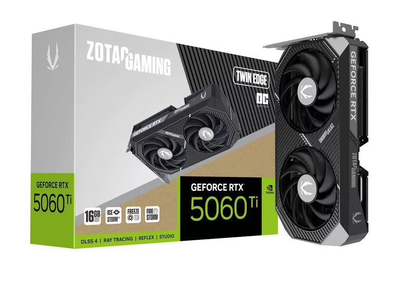 ZOTAC GAMING GeForce RTX 5060 Ti 16GB Twin Edge OCの商品メイン画像