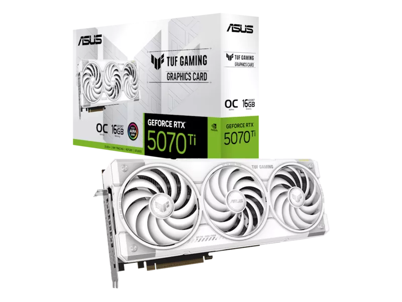 TUF Gaming GeForce RTX 5070 Ti 16GB GDDR7 White OC Editionの商品メイン画像