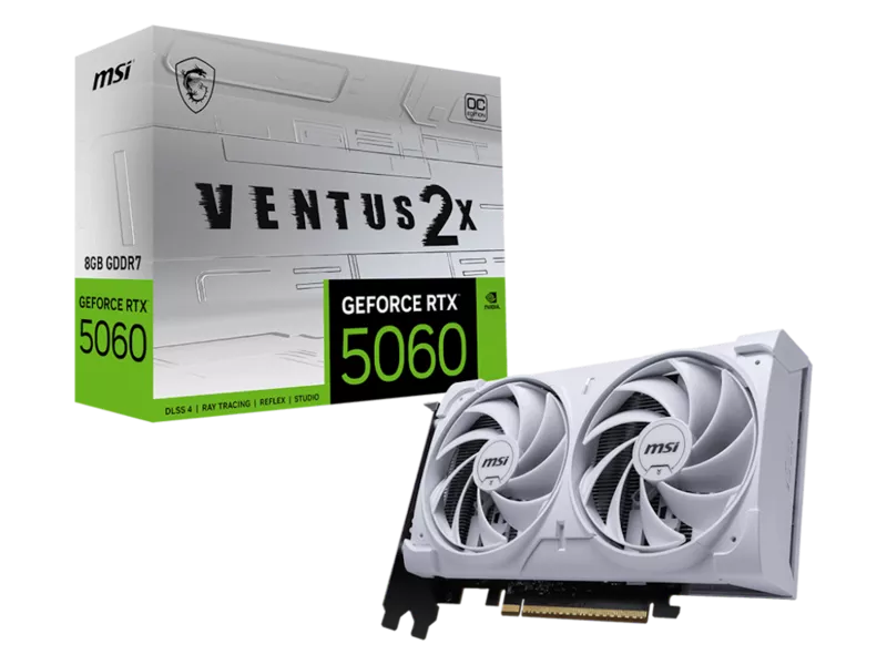 GeForce RTX 5060 8G VENTUS 2X OC WHITEの商品メイン画像