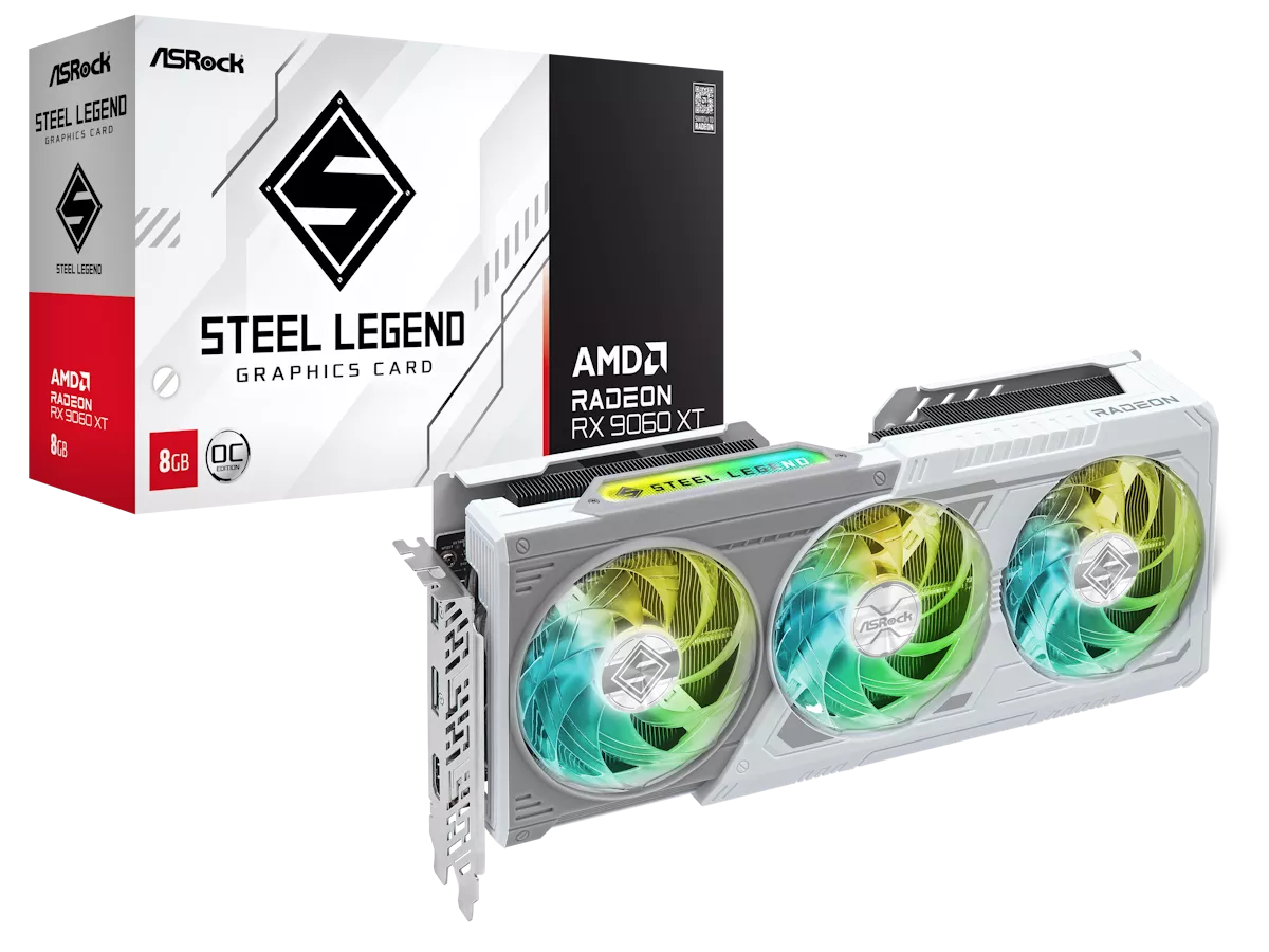ASRock AMD Radeon RX 9060 XT Steel Legend 8GB OC RADEON RX 9060 XT